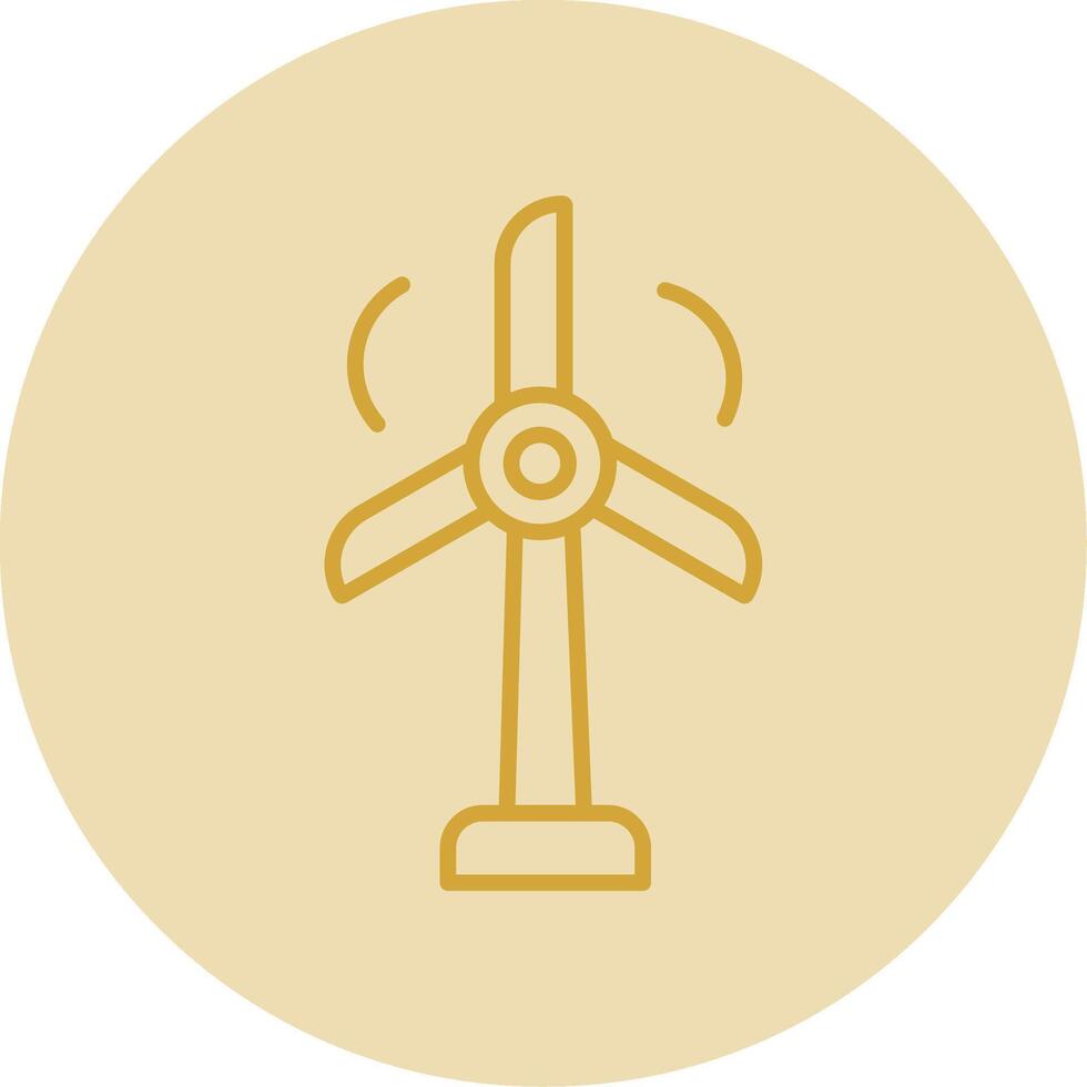 Wind Turbine Line Yellow Circle Icon vector