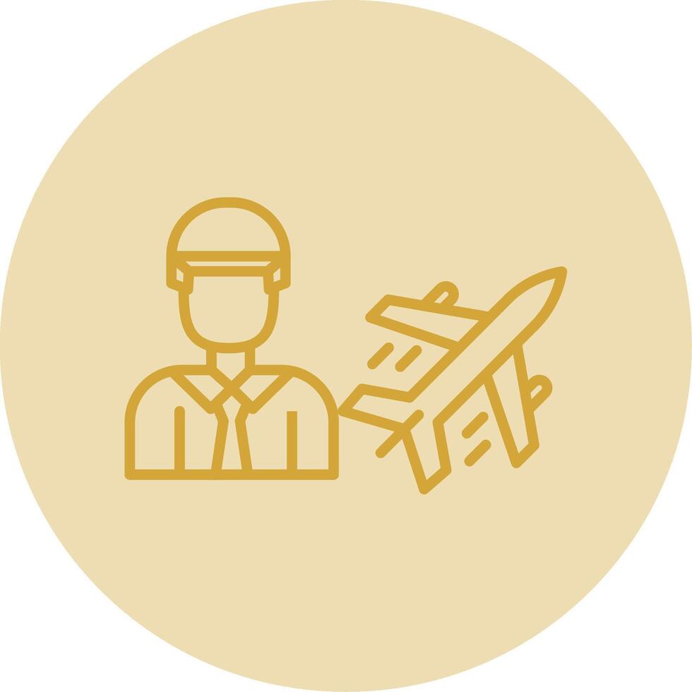 Air Engineer Line Yellow Circle Icon vector