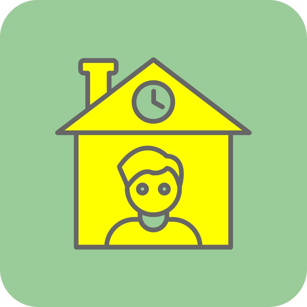 Home Owner Filled Yellow Icon vector
