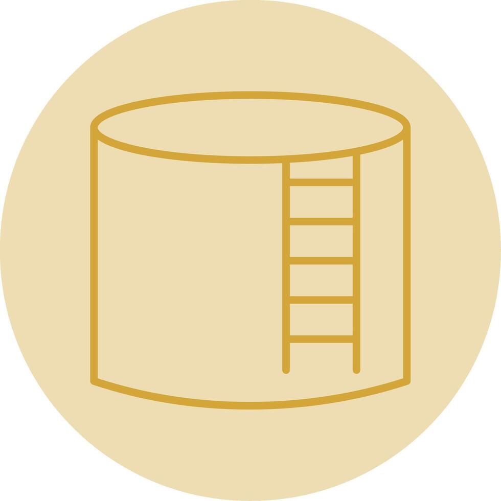 Storage Tank Line Yellow Circle Icon vector