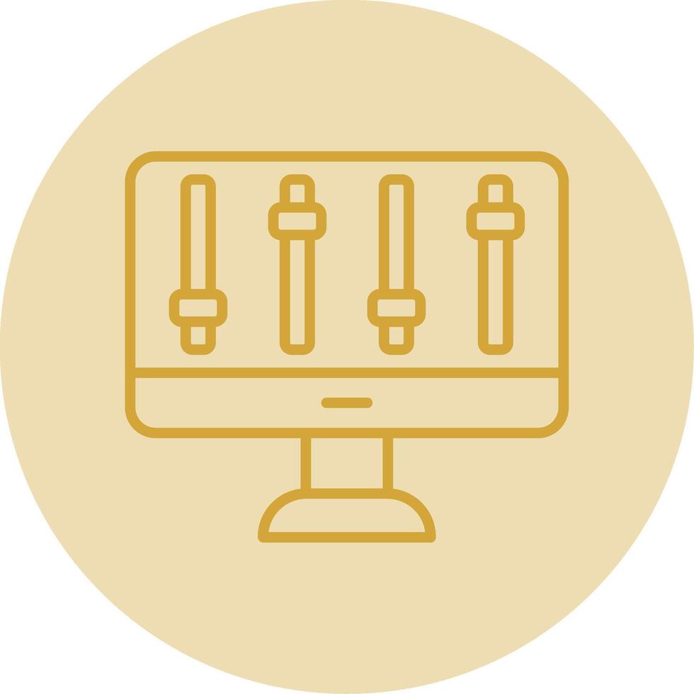 Computer control Line Yellow Circle Icon vector