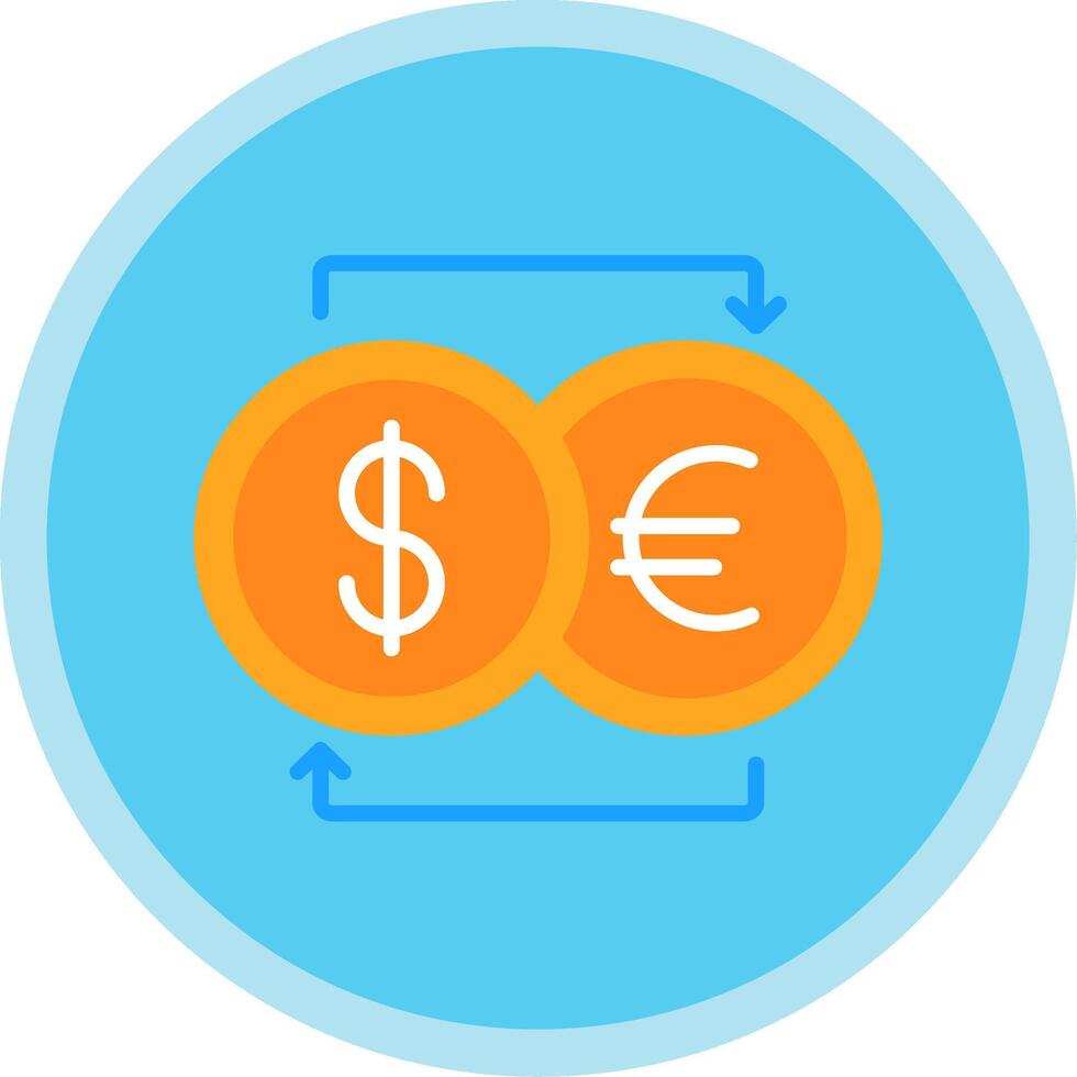 Currency Exchnage Flat Multi Circle Icon vector