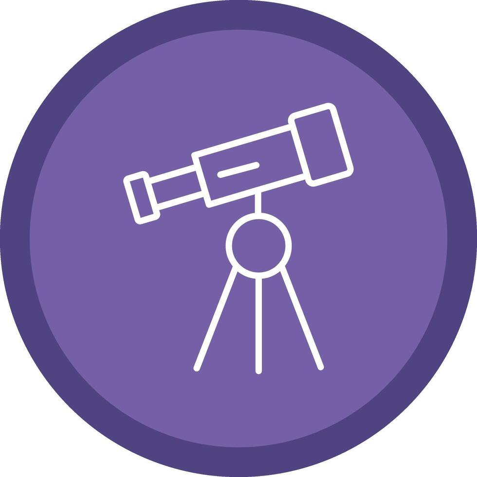 Telescope Line Multi Circle Icon vector