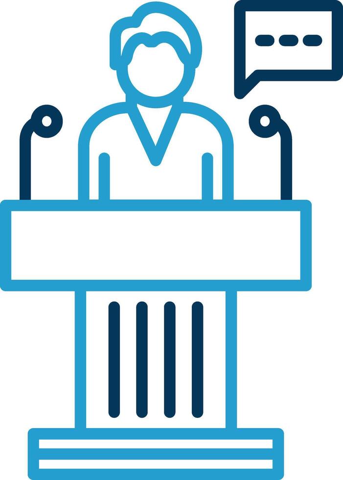 Professional Speaker Line Blue Two Color Icon vector