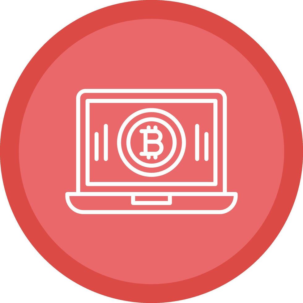 bitcoin minería línea multi circulo icono vector