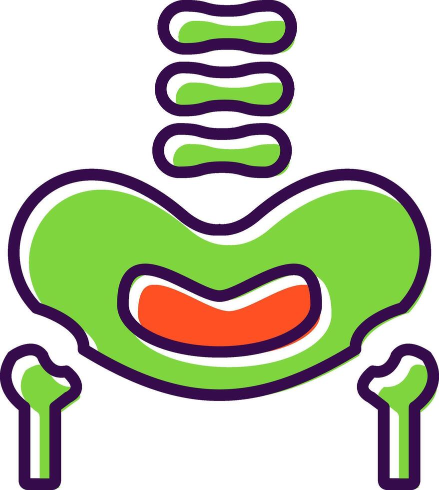 Pelvic Bone filled Design Icon vector