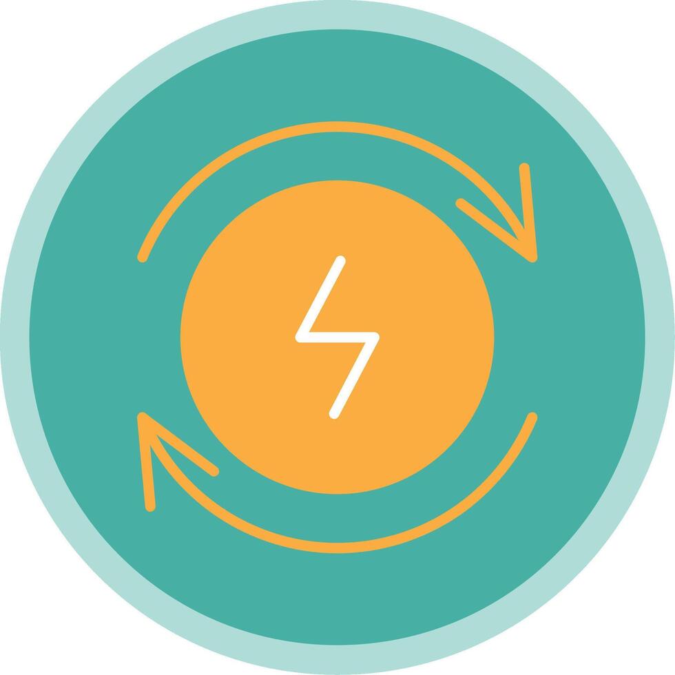 Electricity Flat Multi Circle Icon vector