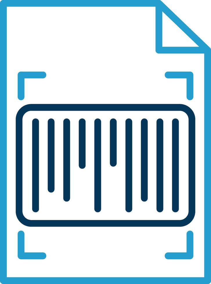 Barcode Line Blue Two Color Icon vector