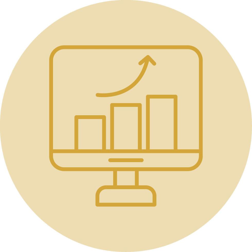 Improvement Line Yellow Circle Icon vector