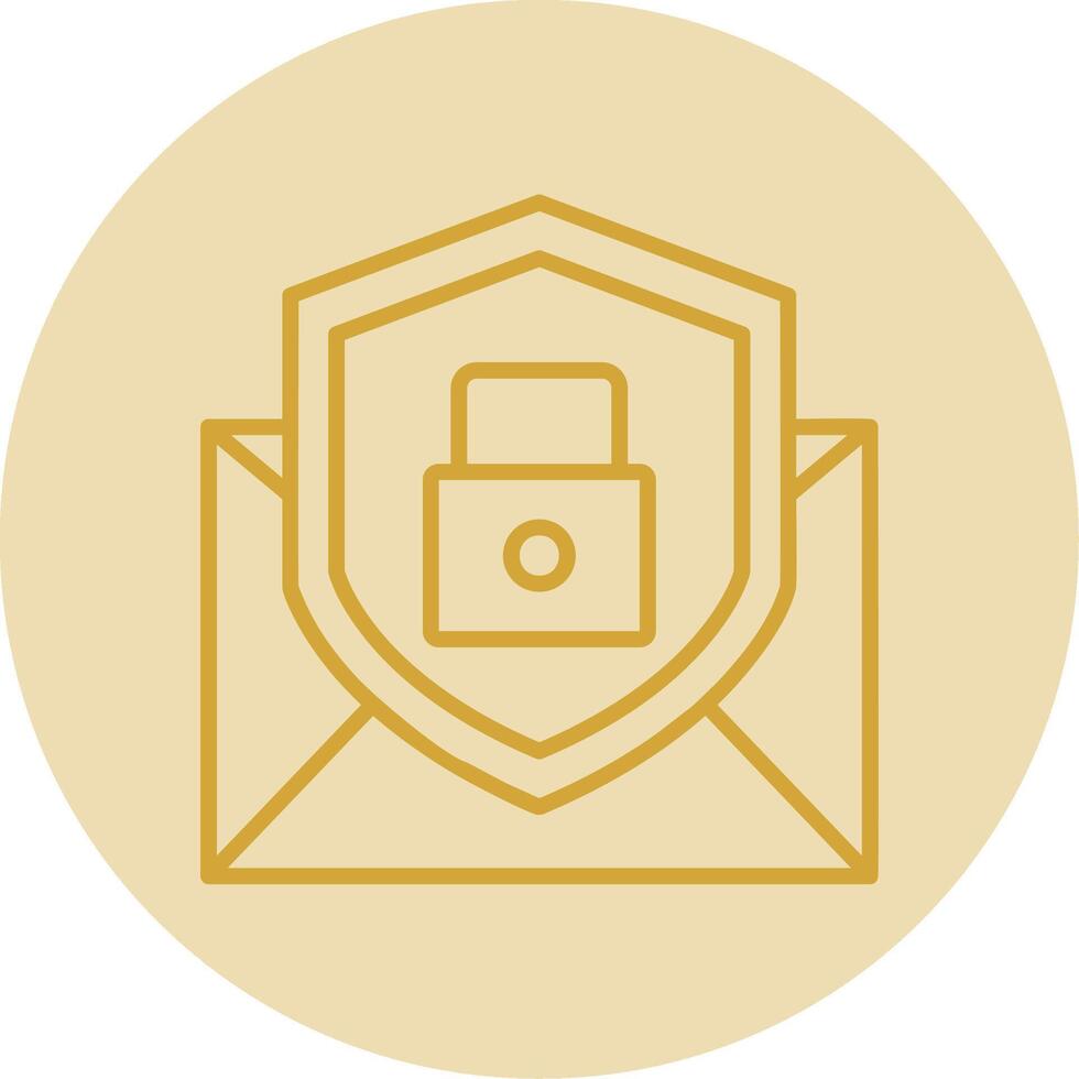 Email Protection Line Yellow Circle Icon vector
