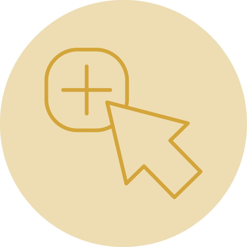 Mouse Cursor Line Yellow Circle Icon vector