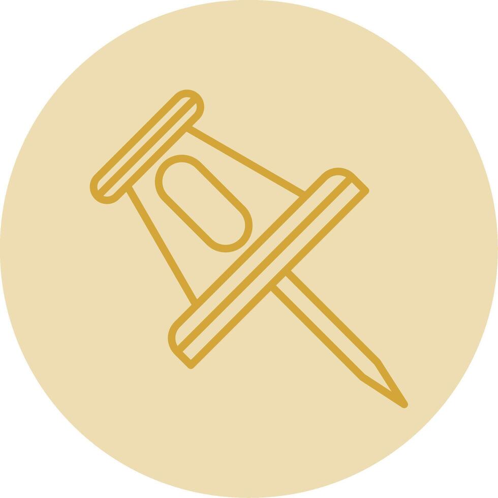 Pin Line Yellow Circle Icon vector