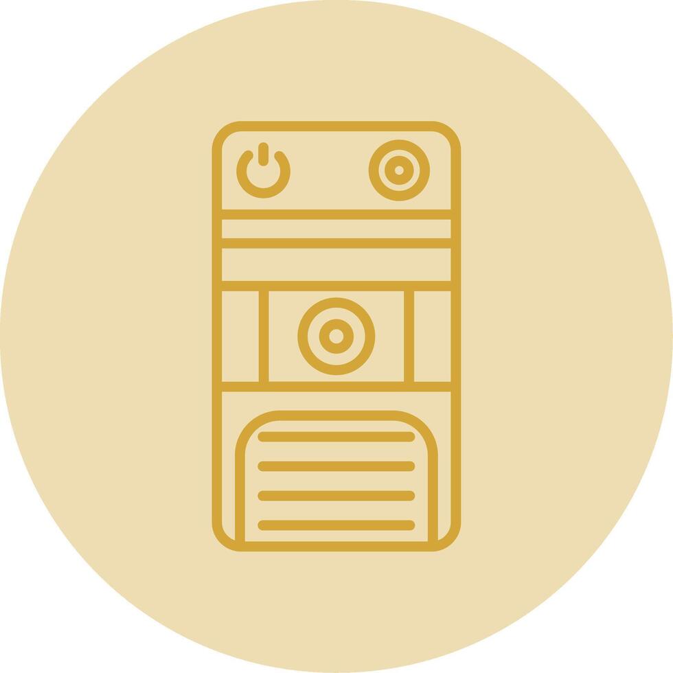 Cpu Line Yellow Circle Icon vector