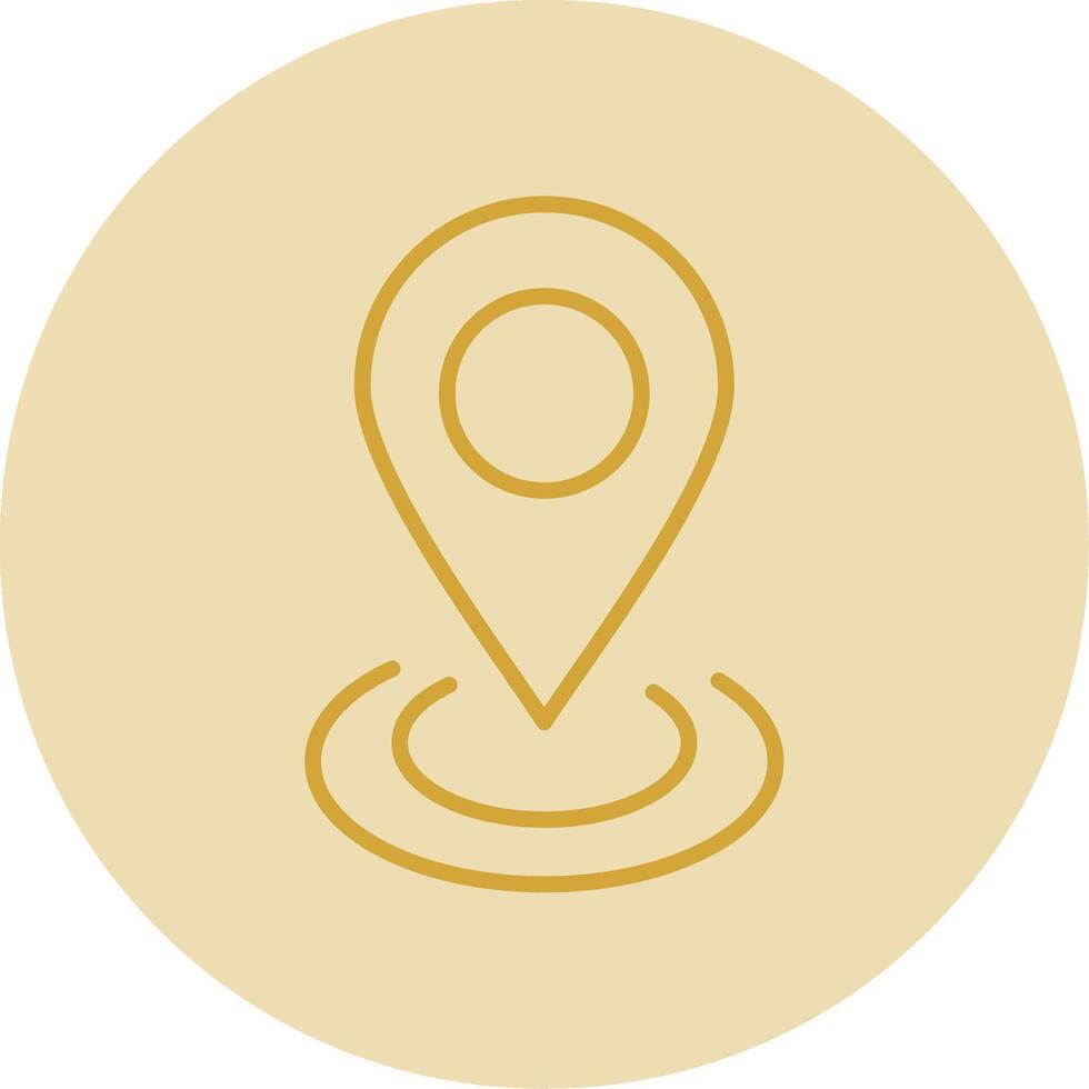 Place Line Yellow Circle Icon vector