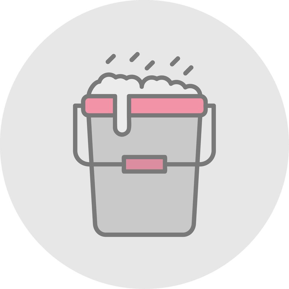 Bucket Line Filled Light Icon vector