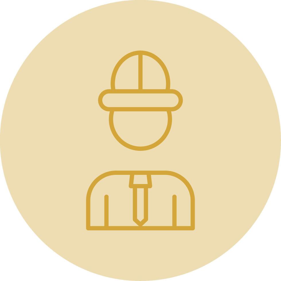Architect Line Yellow Circle Icon vector