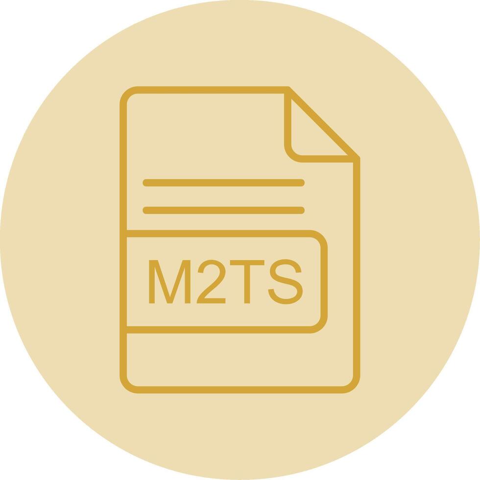 M2TS File Format Line Yellow Circle Icon vector