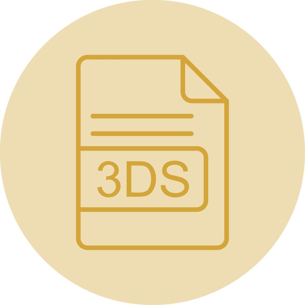 3DS File Format Line Yellow Circle Icon vector