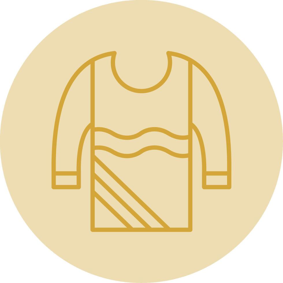 Sweater Line Yellow Circle Icon vector