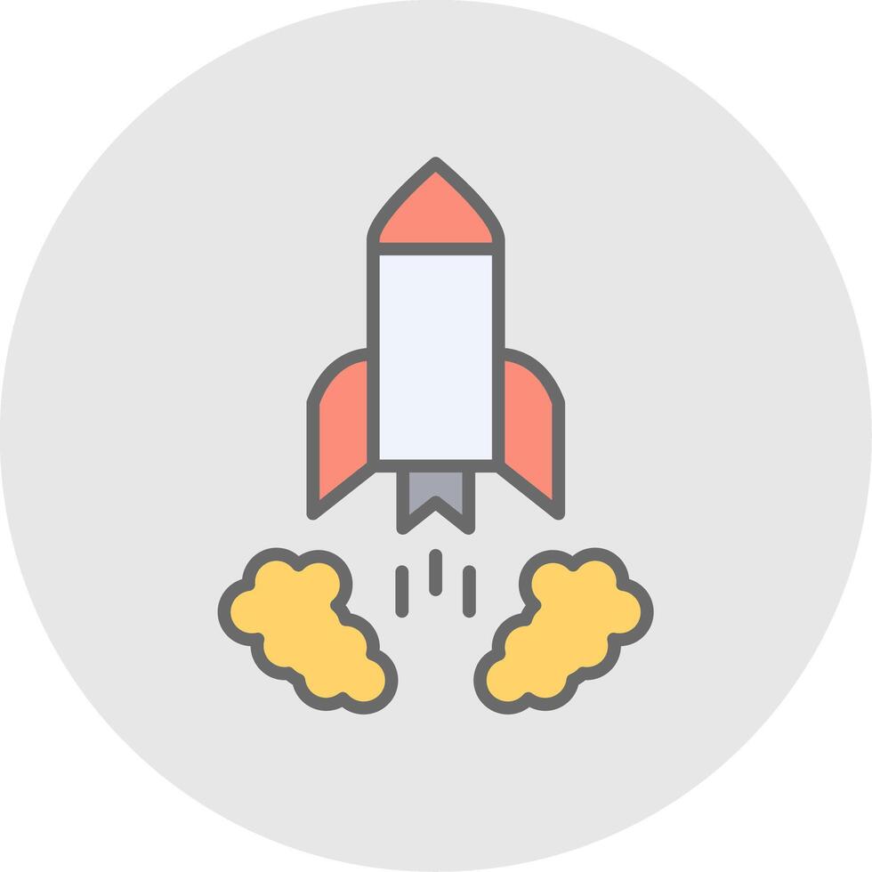 Rocket Launch Line Filled Light Icon vector