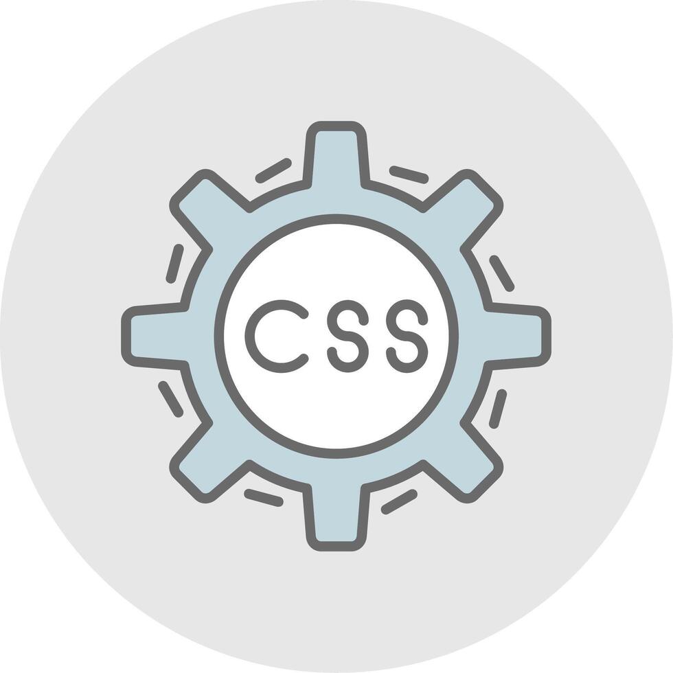 Css Coding Line Filled Light Icon vector
