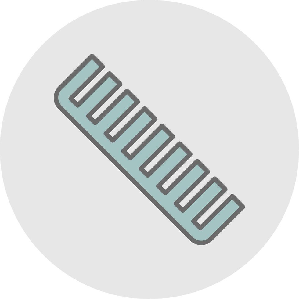 Comb Line Filled Light Icon vector
