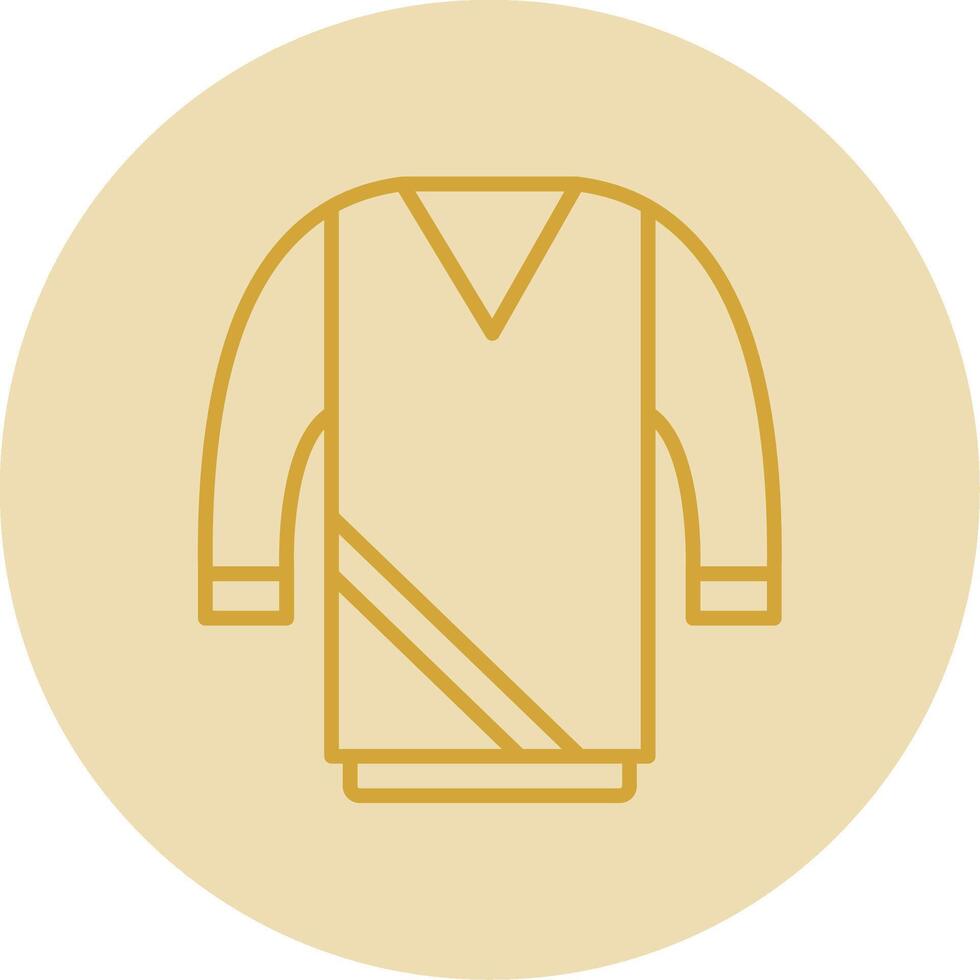 Sweater Line Yellow Circle Icon vector
