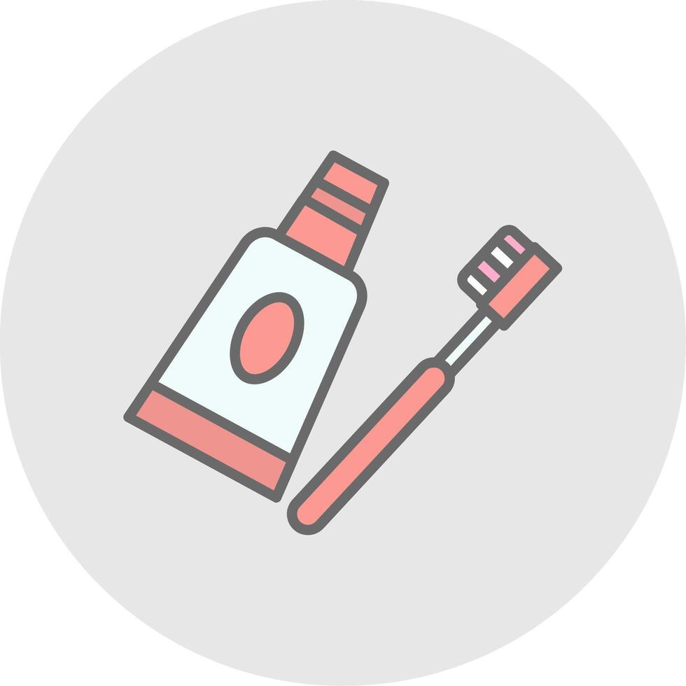 Toothpaste Line Filled Light Icon vector