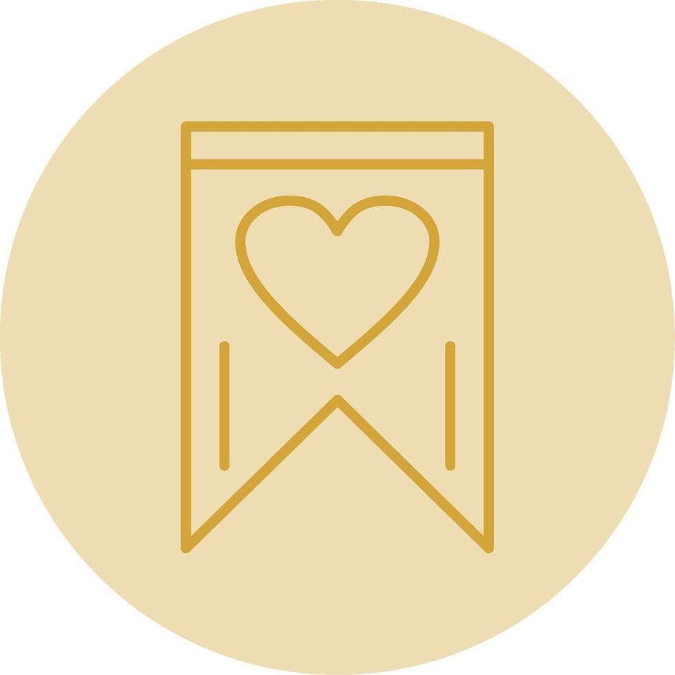 Favourite Line Yellow Circle Icon vector