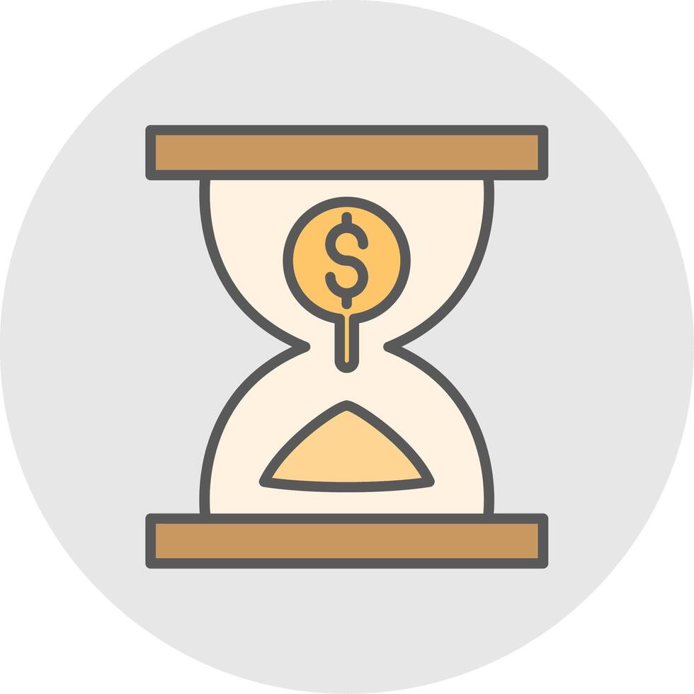 Sand Timer Line Filled Light Icon vector