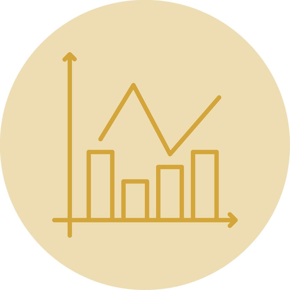 bar gráfico línea amarillo circulo icono vector