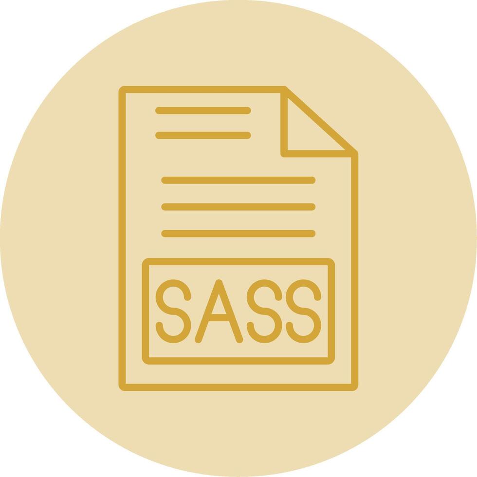 Sass Line Yellow Circle Icon vector