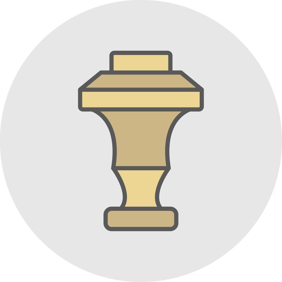 Curtain Top Line Filled Light Icon vector