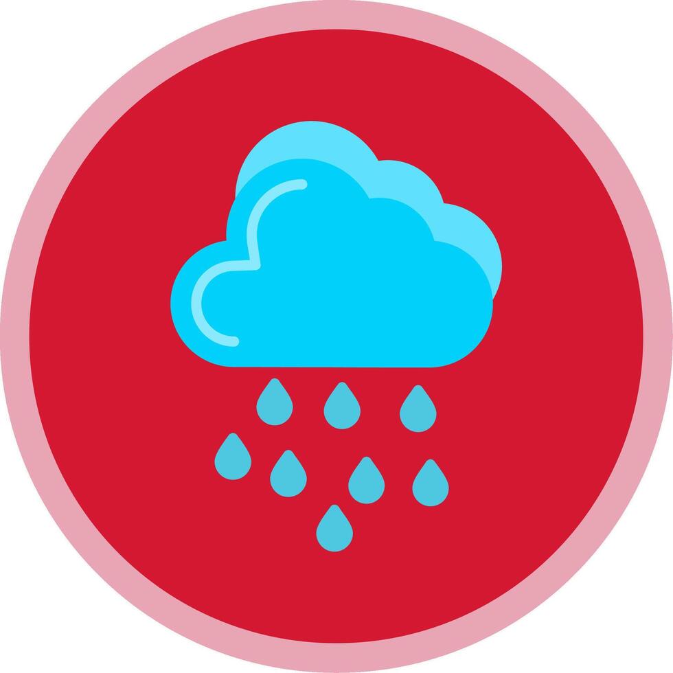 Rain Flat Multi Circle Icon vector