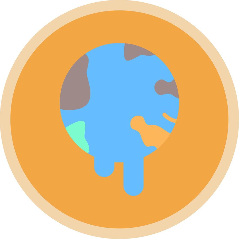 Global Warming Flat Multi Circle Icon vector