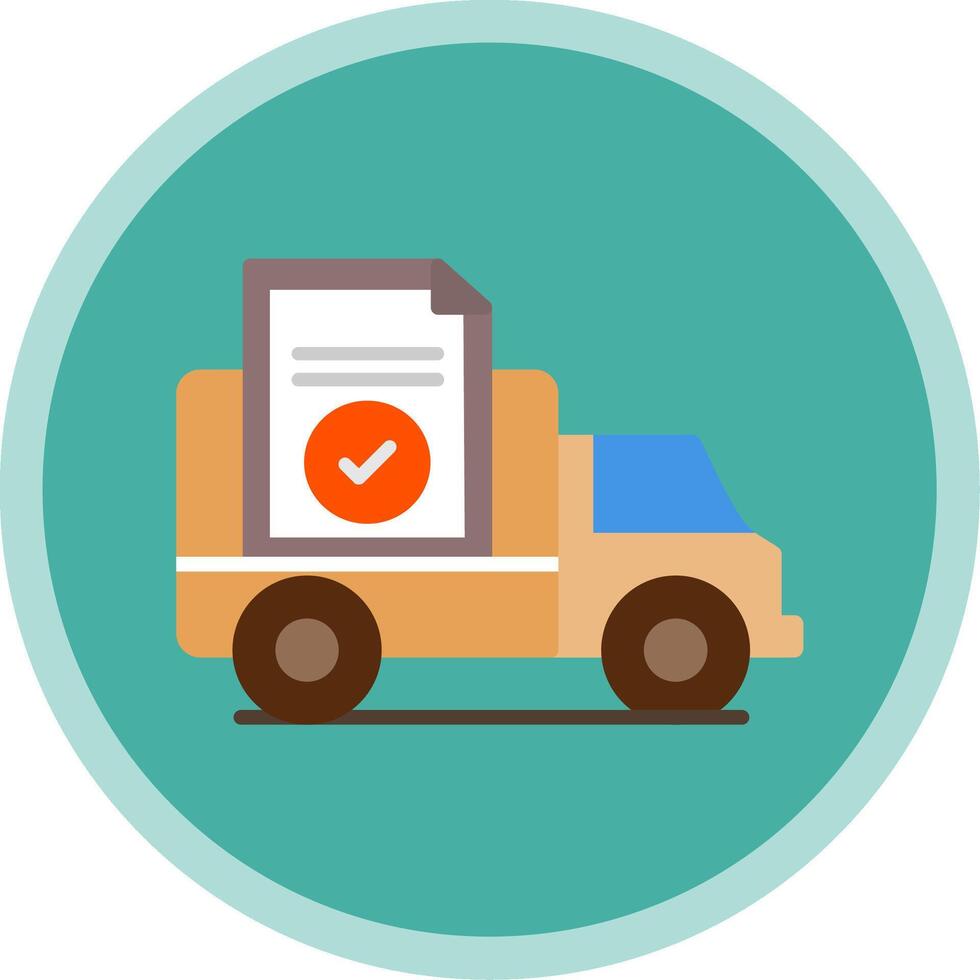 Proof Of Delivery Flat Multi Circle Icon vector