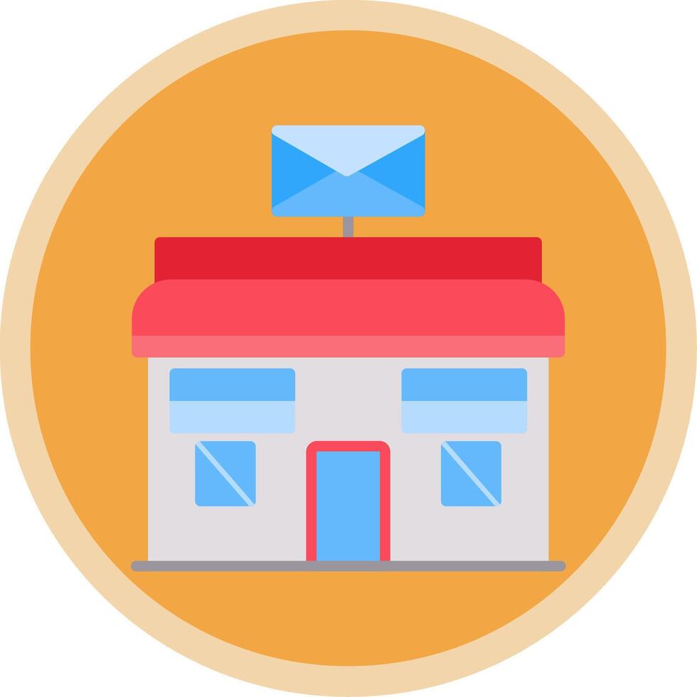 Post Office Flat Multi Circle Icon vector