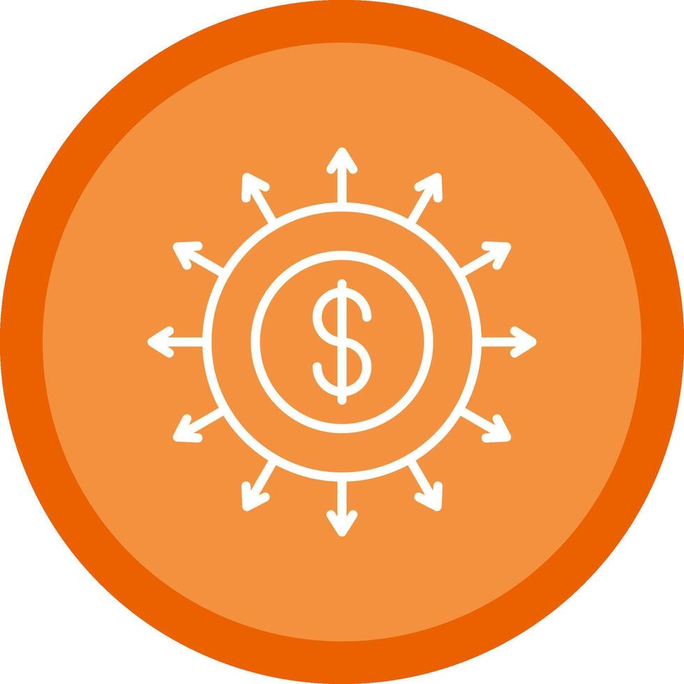 Budget Spending Line Multi Circle Icon vector