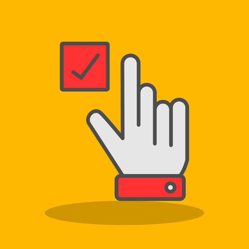 Hand Correct Filled Shadow Icon vector