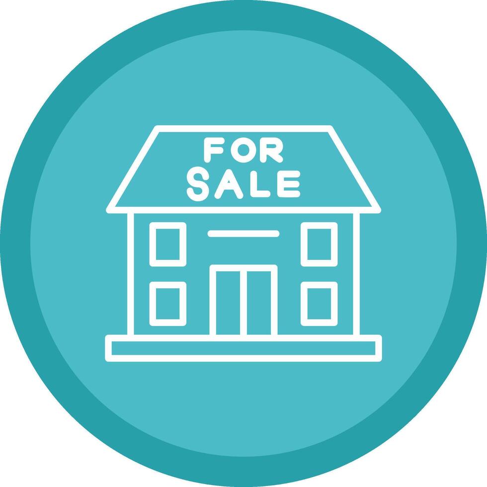 Home For Sale Line Multi Circle Icon vector
