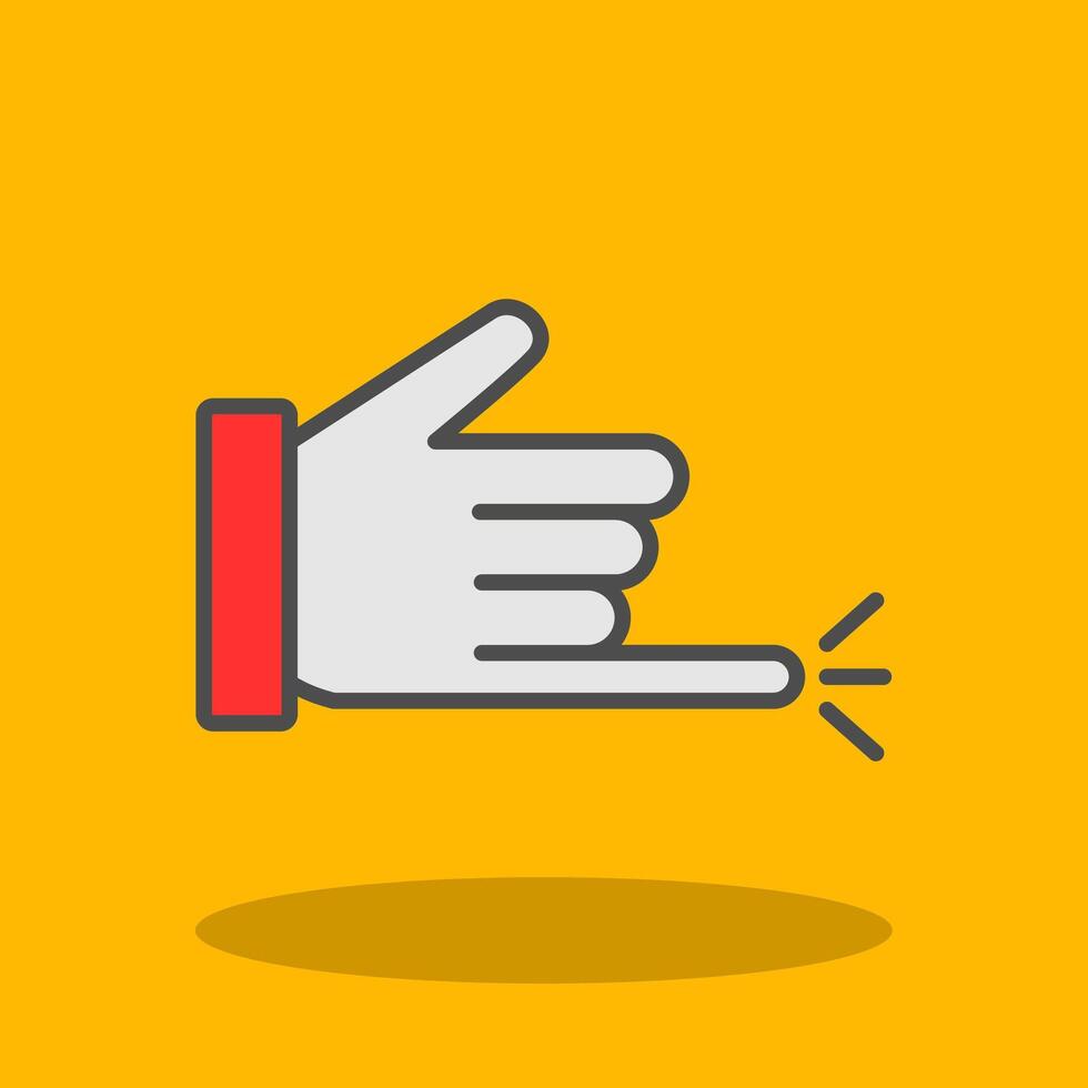 hand Call Filled Shadow Icon vector