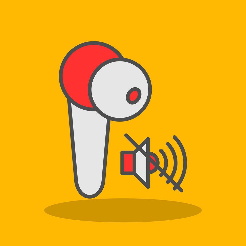 Earbud Filled Shadow Icon vector