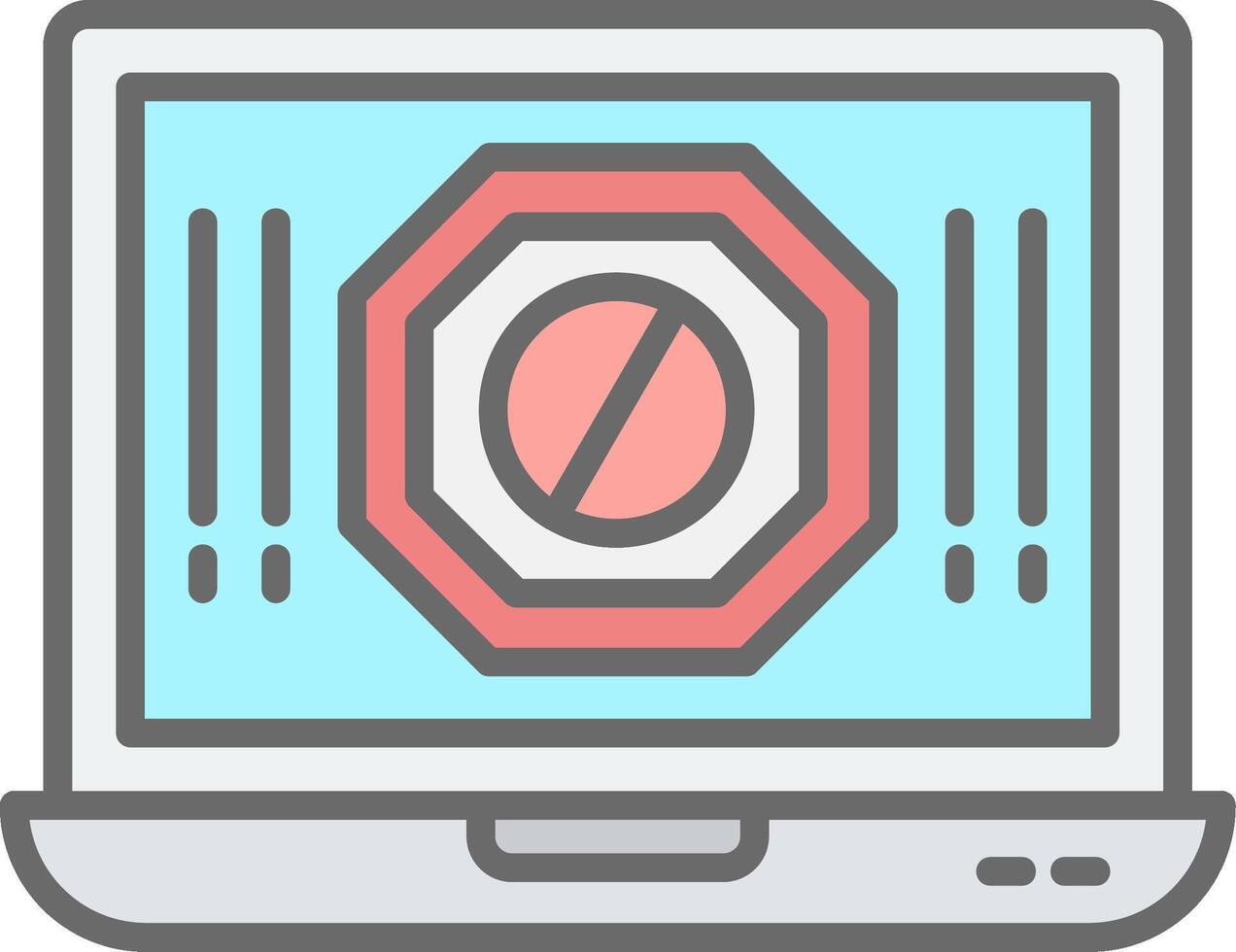 Ad Blocker Line Filled Light Icon vector