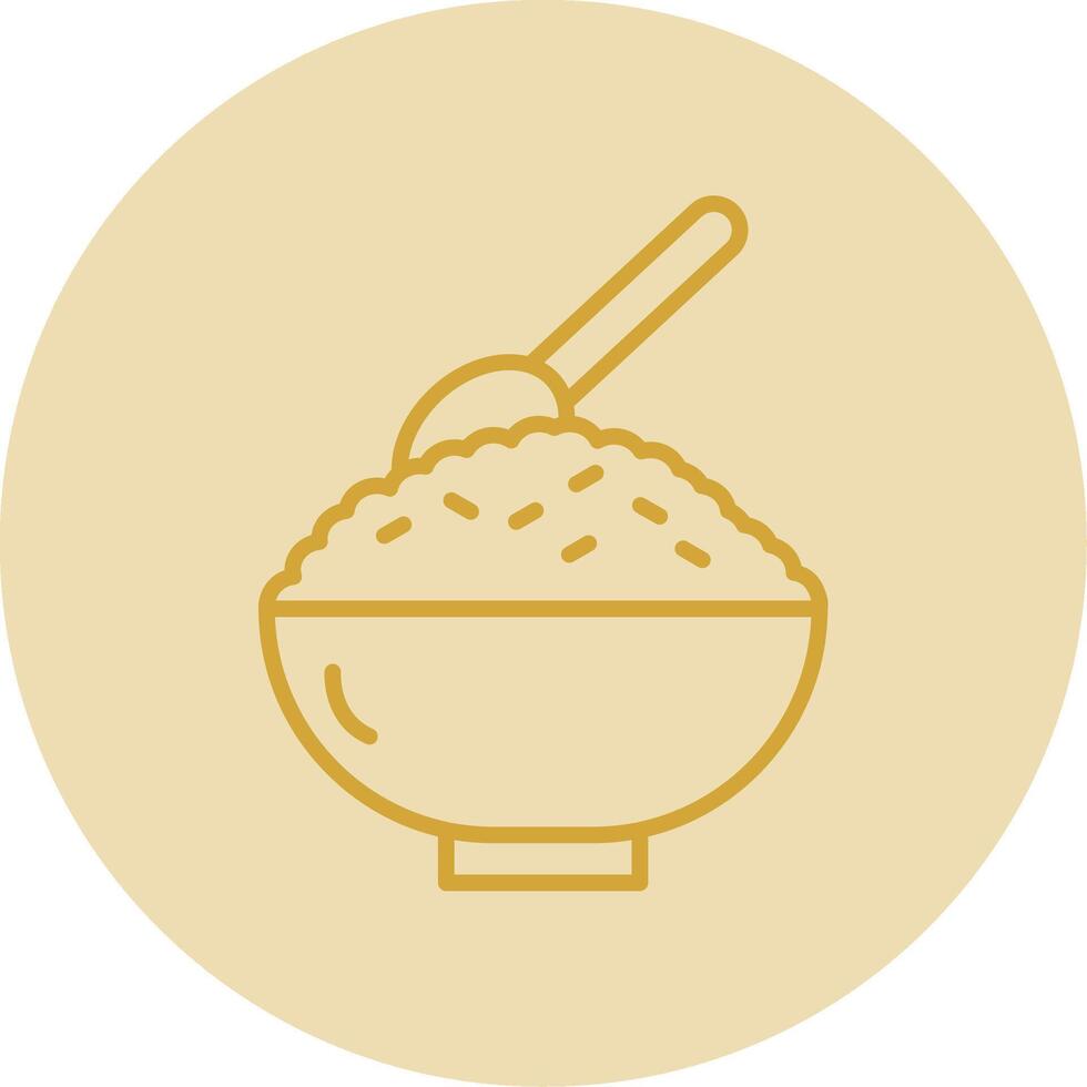 Rice Line Yellow Circle Icon vector