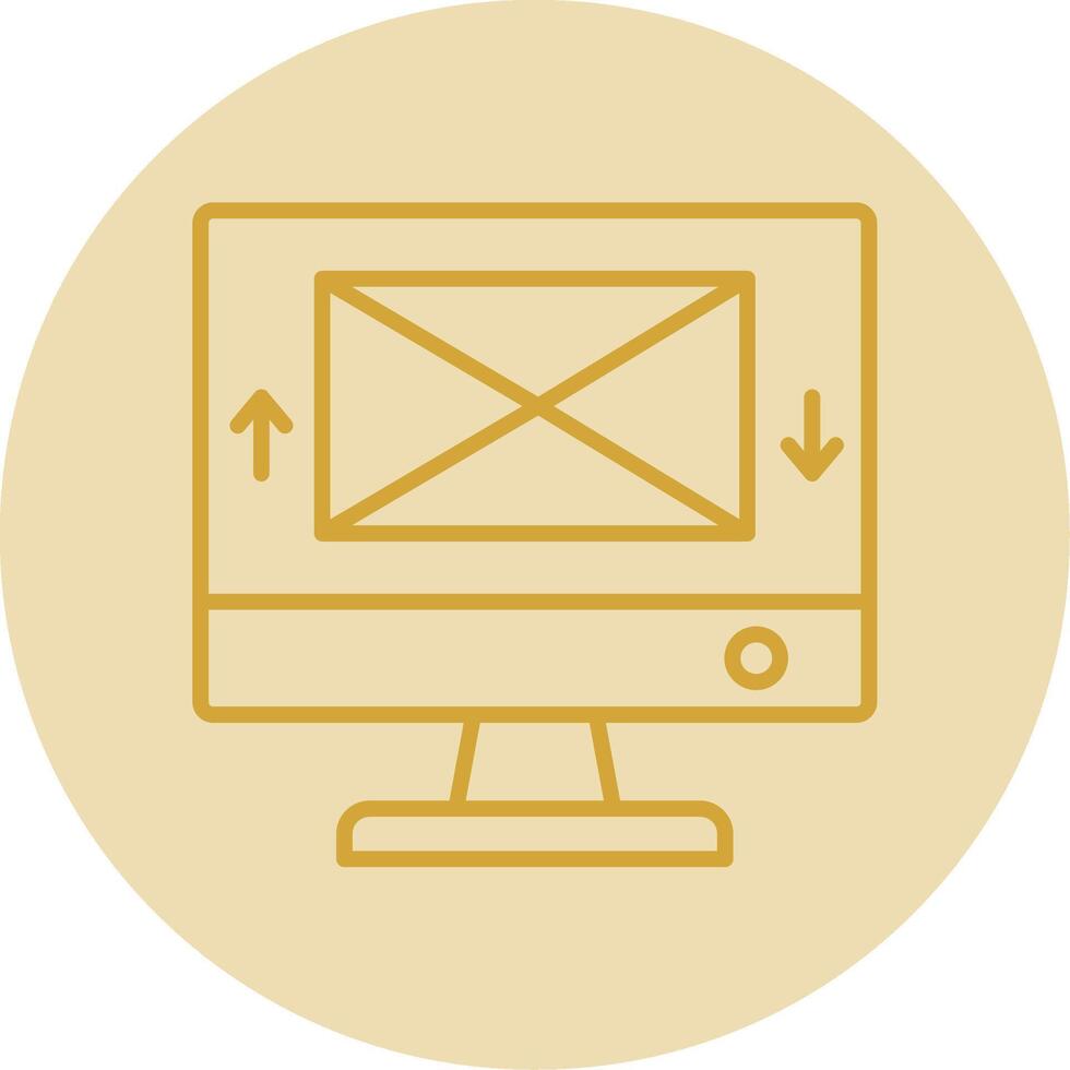 correo electrónico línea amarillo circulo icono vector