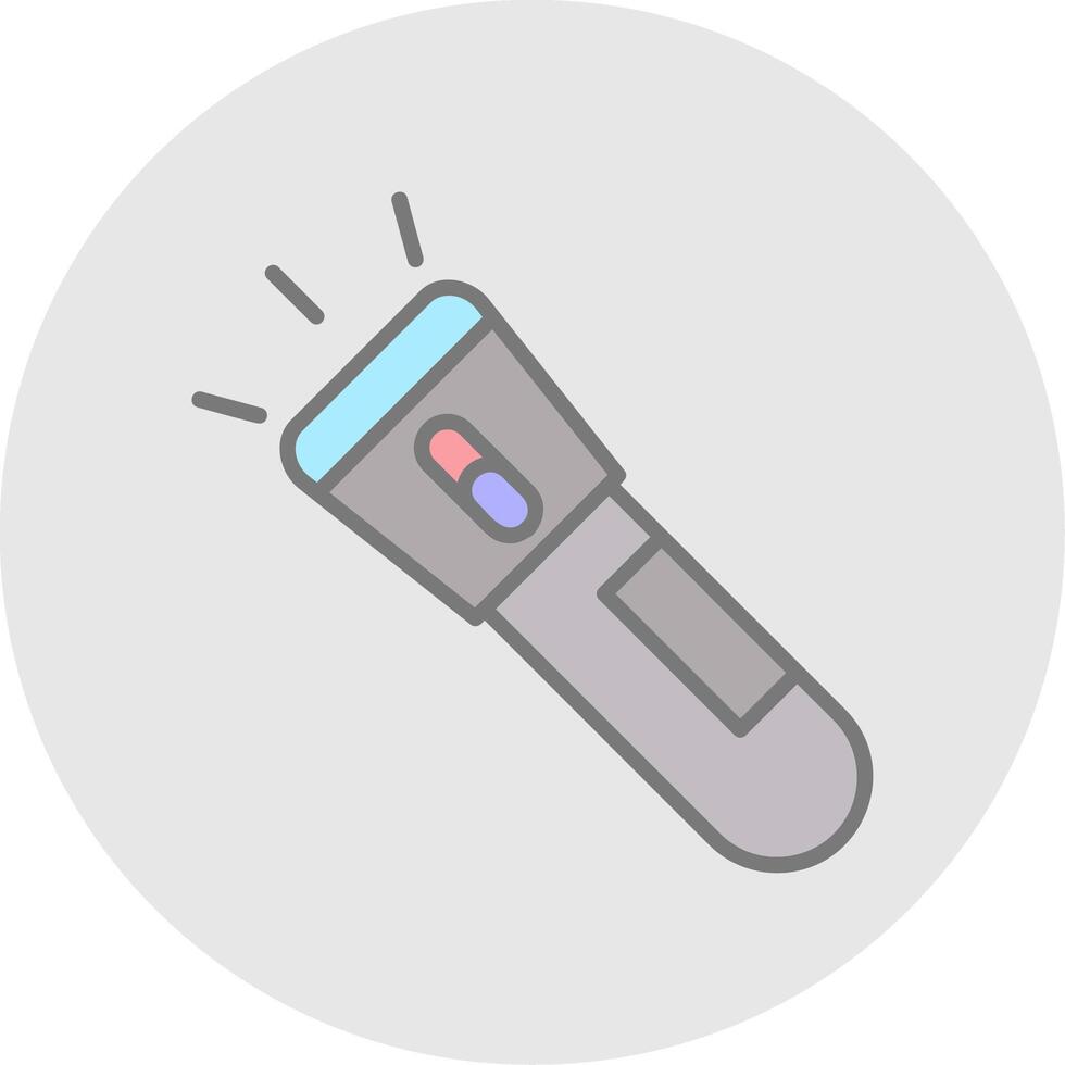 Torch Line Filled Light Icon vector