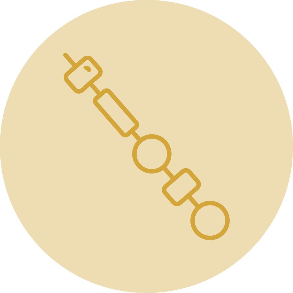 Skewer Line Yellow Circle Icon vector