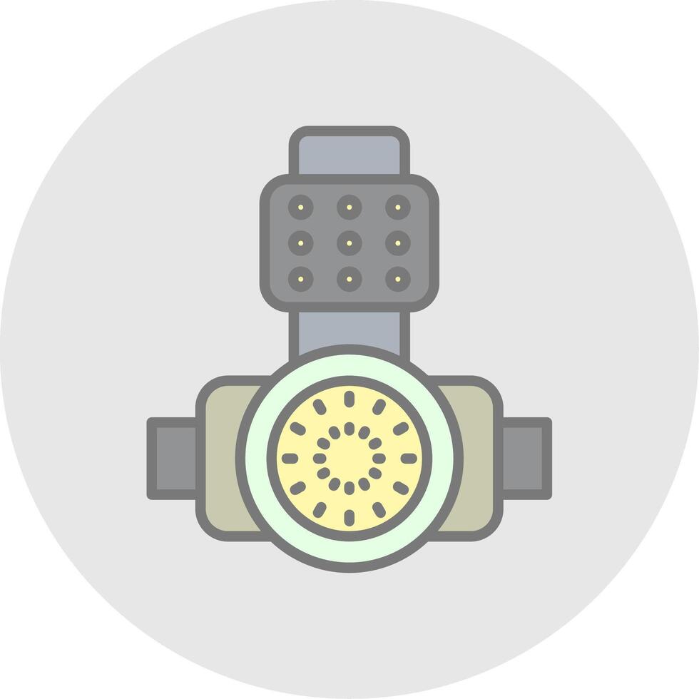 Head Light Line Filled Light Icon vector