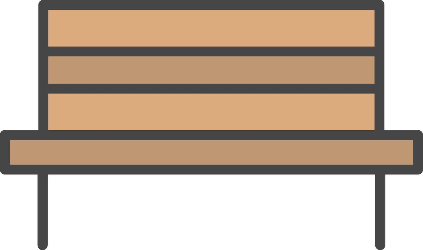Bench Line Filled Light Icon vector
