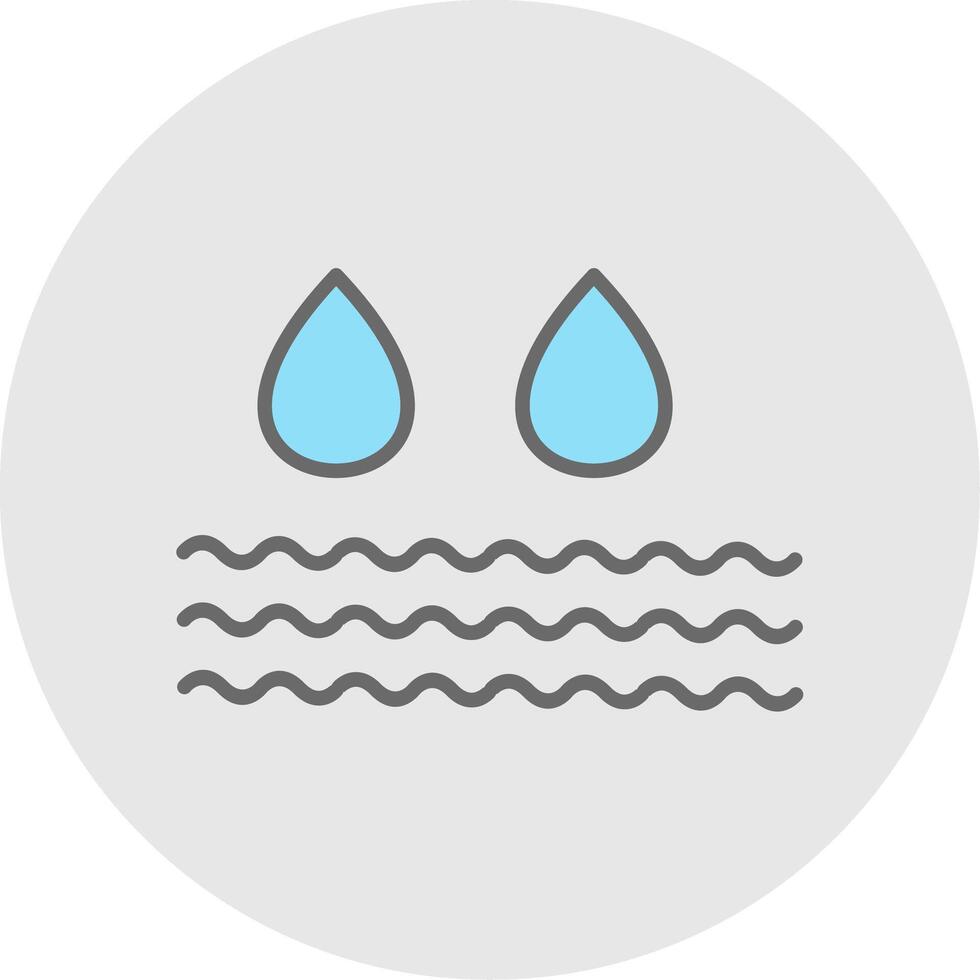 Water Line Filled Light Icon vector